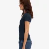 T-shirt en coton bio à côtes – Bleu marine