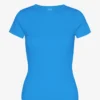 T-shirt en coton bio à côtes - Bleu Pacifique