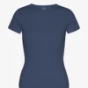 T-shirt en coton bio à côtes - Bleu pétrole