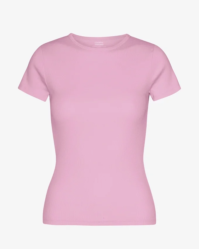 T-shirt en coton bio à côtes - Fleur de cerisier