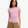 T-shirt en coton bio à côtes - Fleur de cerisier