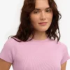 T-shirt en coton bio à côtes - Fleur de cerisier