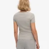 T-shirt en coton bio à côtes - Gris chiné