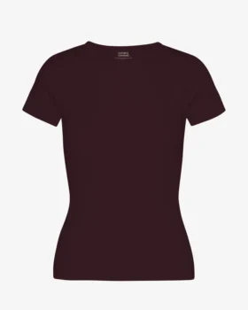 T-shirt en coton bio à côtes - Rouge sang de bœuf