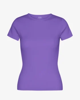 T-shirt en coton bio à côtes - Violet ultra