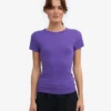 T-shirt en coton bio à côtes - Violet ultra