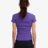 T-shirt en coton bio à côtes - Violet ultra