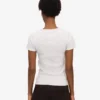 T-shirt en jersey côtelé bio - Mélange neige