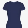 T-shirt en maille côtelée bio - Bleu marine