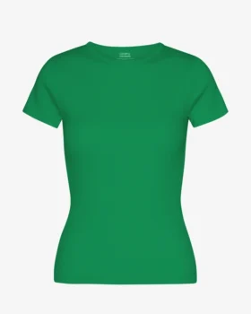 T-shirt en maille côtelée bio - Vert Kelly