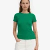 T-shirt en maille côtelée bio - Vert Kelly