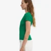 T-shirt en maille côtelée bio - Vert Kelly