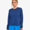 T-shirt femme à manches longues en coton bio - Bleu marine
