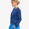 T-shirt femme à manches longues en coton bio - Bleu marine