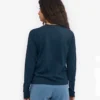 T-shirt femme à manches longues en coton bio - Bleu marine