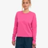 T-shirt femme à manches longues en coton bio - Rose bubble-gum
