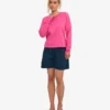 T-shirt femme à manches longues en coton bio - Rose bubble-gum