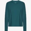 T-shirt femme à manches longues en coton bio - Vert océan