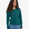 T-shirt femme à manches longues en coton bio - Vert océan