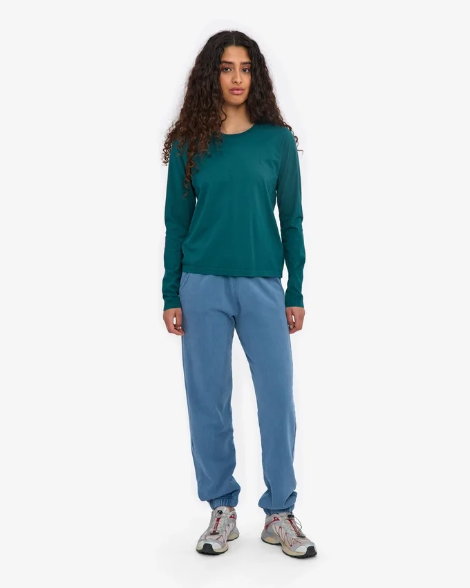 T-shirt femme à manches longues en coton bio - Vert océan