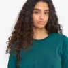 T-shirt femme à manches longues en coton bio - Vert océan