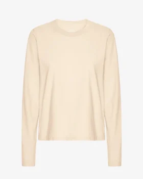 T-shirt à manches longues bio pour femme - Blanc ivoire