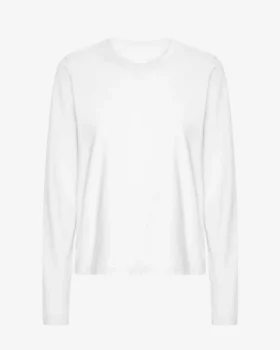 T-shirt à manches longues bio pour femme - Blanc optique