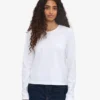 T-shirt à manches longues bio pour femme - Blanc optique