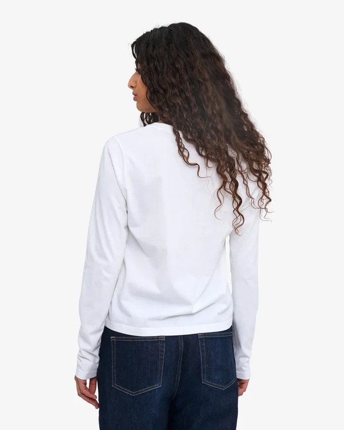 T-shirt à manches longues bio pour femme - Blanc optique