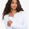 T-shirt à manches longues bio pour femme - Blanc optique