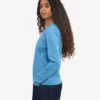 T-shirt à manches longues bio pour femme - Bleu bord de mer