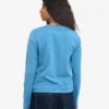 T-shirt à manches longues bio pour femme - Bleu bord de mer