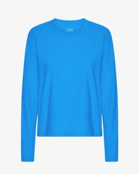 T-shirt à manches longues bio pour femme - Bleu Pacifique