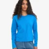 T-shirt à manches longues bio pour femme - Bleu Pacifique