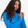 T-shirt à manches longues bio pour femme - Bleu Pacifique