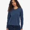 T-shirt à manches longues bio pour femme - Bleu pétrole