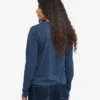 T-shirt à manches longues bio pour femme - Bleu pétrole