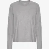 T-shirt à manches longues bio pour femme - Gris chiné