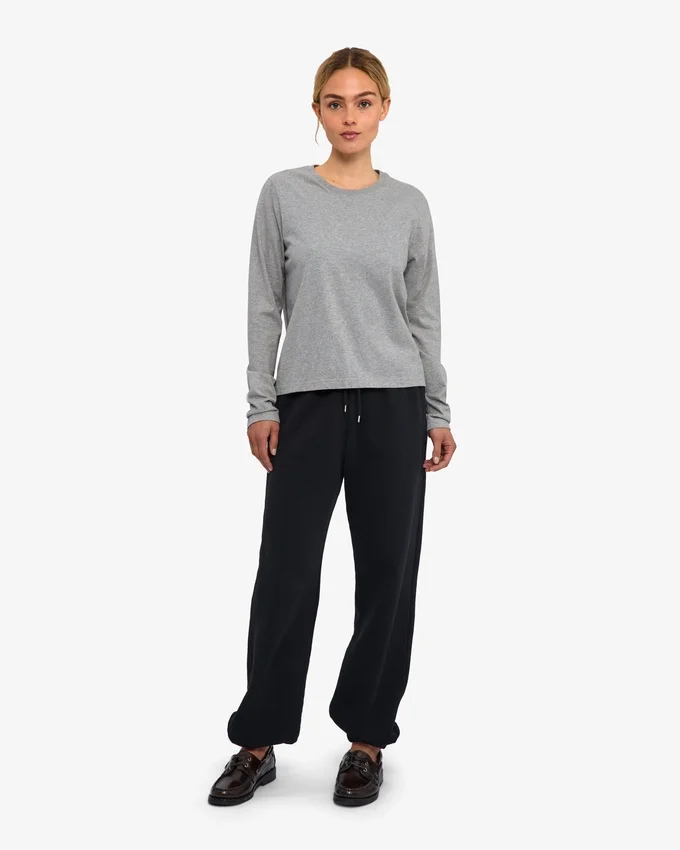 T-shirt à manches longues bio pour femme - Gris chiné