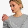T-shirt à manches longues bio pour femme - Gris chiné