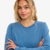 T-shirt à manches longues bio pour femme - Indigo délavé