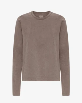 T-shirt à manches longues bio pour femme - Kaki délavé