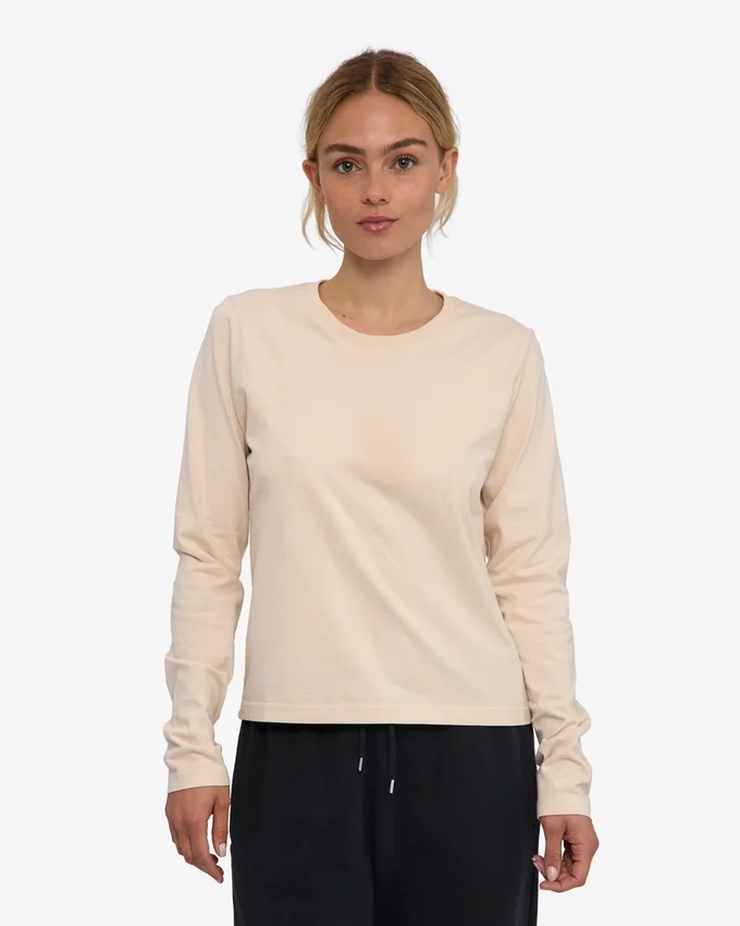 T-shirt à manches longues bio pour femme - Kaki délavé