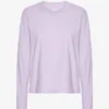 T-shirt à manches longues bio pour femme - Lavande pâle