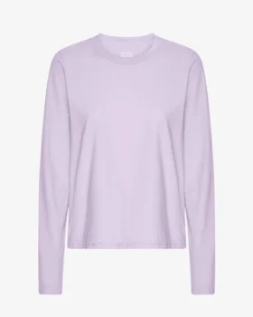 T-shirt à manches longues bio pour femme - Lavande pâle