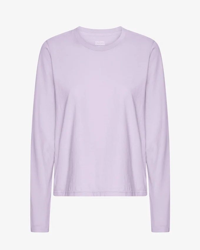 T-shirt à manches longues bio pour femme - Lavande pâle