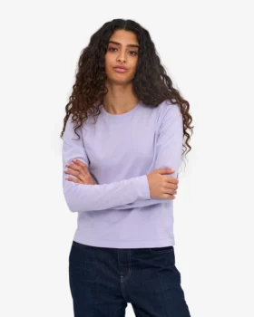 T-shirt à manches longues bio pour femme – Lavande pâle