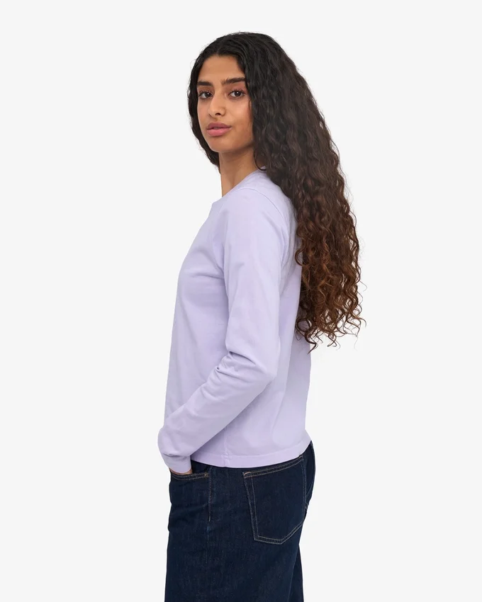 T-shirt à manches longues bio pour femme - Lavande pâle
