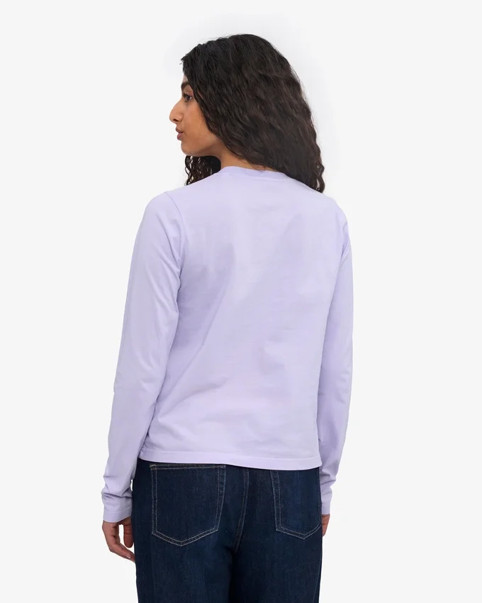 T-shirt à manches longues bio pour femme - Lavande pâle