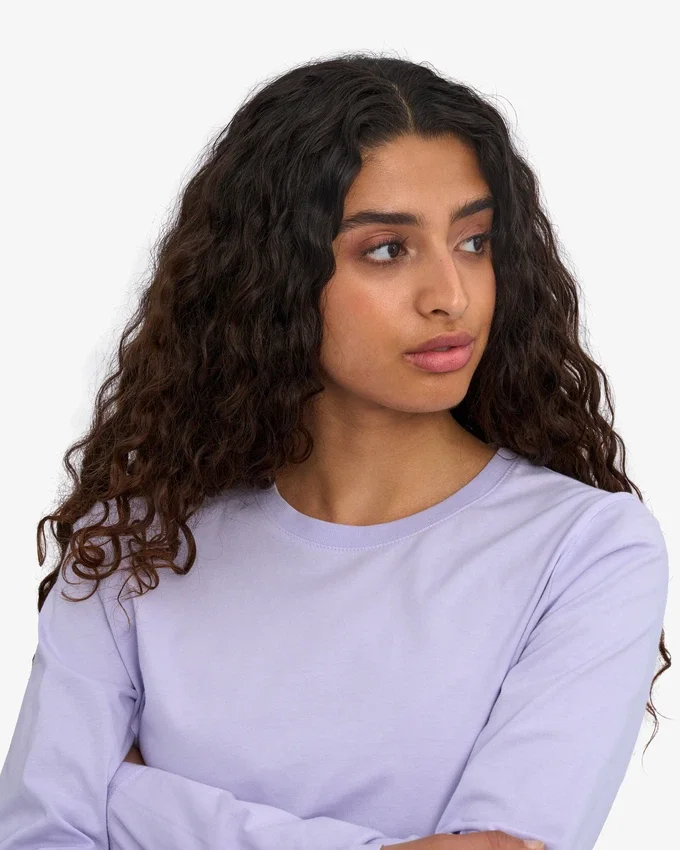 T-shirt à manches longues bio pour femme - Lavande pâle